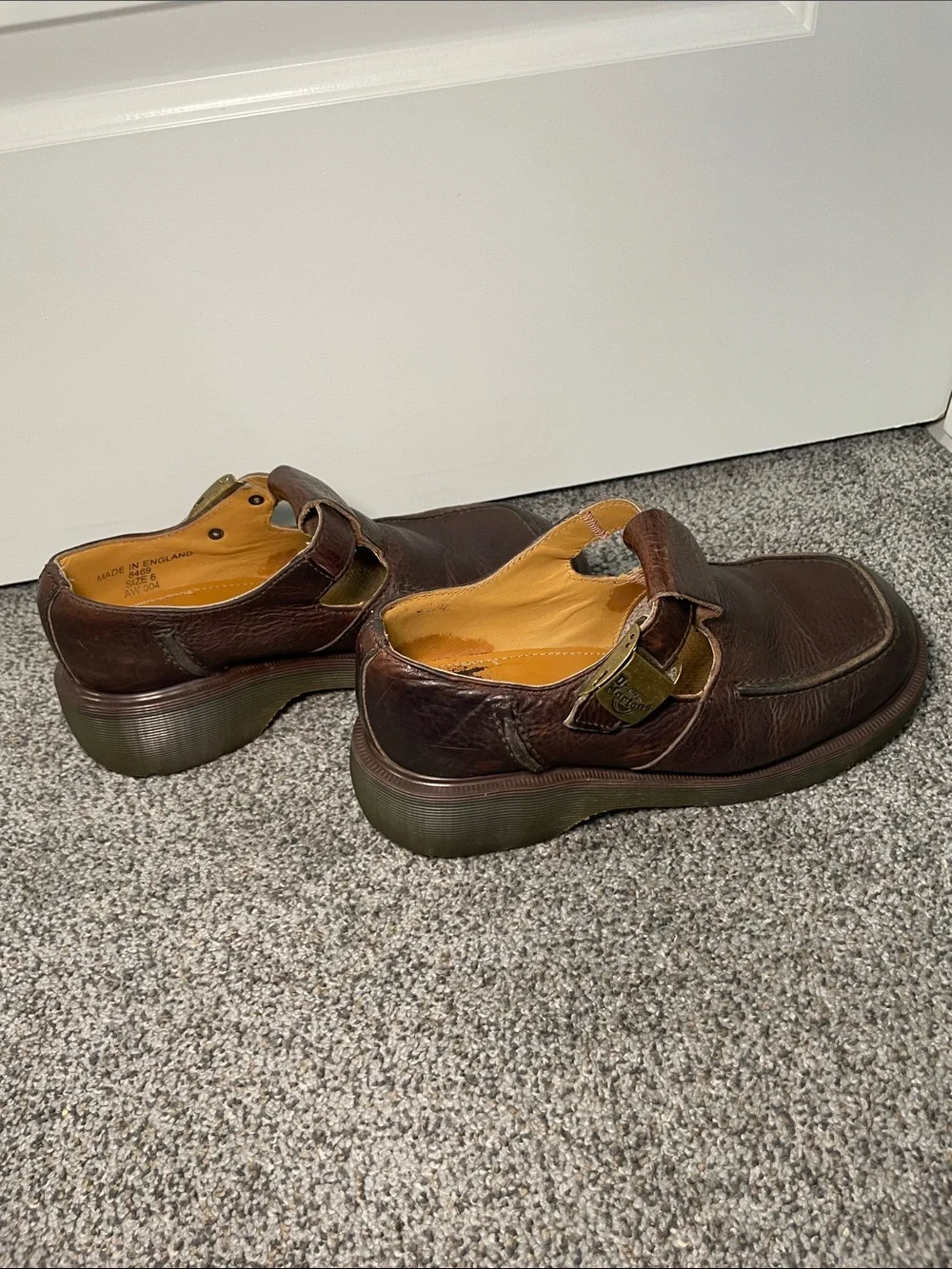 Vintage Dr. Martens Brown Leather Boots with Translucent Rubber Soles
